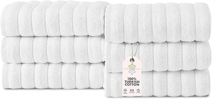 Classic Turkish Towels CTT Premium 6 Piece Hand Towels Set, 100% Turkish Cotton