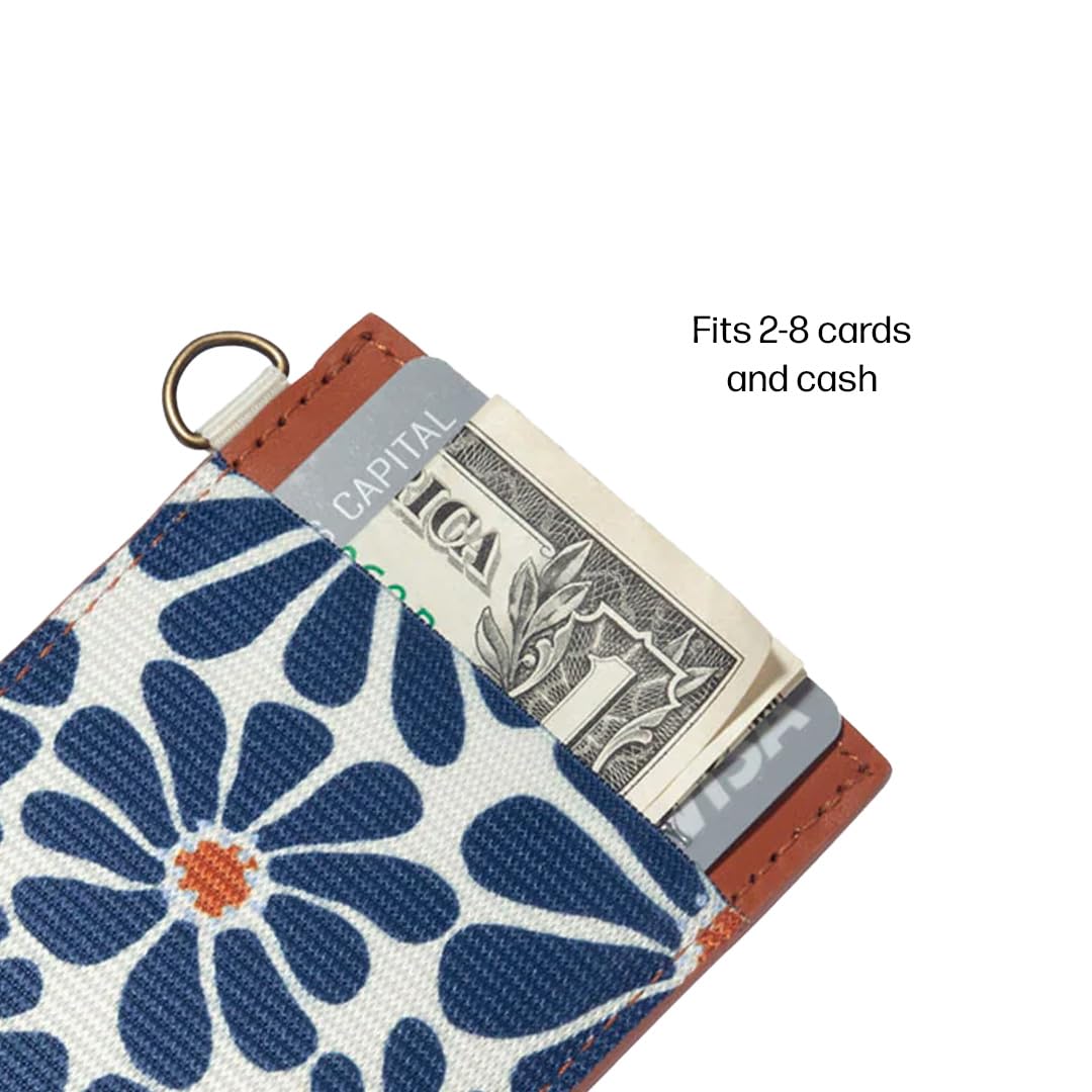 Thread Wallets Ultra Slim Minimalist Leather Card Holder Wallet (Emmeline Navy)