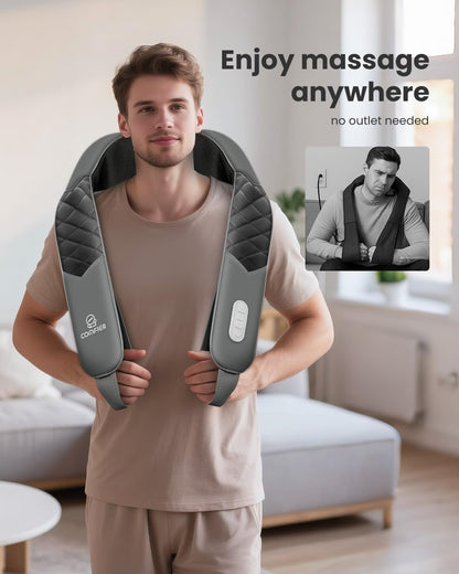 COMFIER Shiatsu Neck and Shoulder Massager,Gifts for Mom Dad,Deep Kneading Massage Pillow with Heat, Back Massager, Pillow Massage, Black