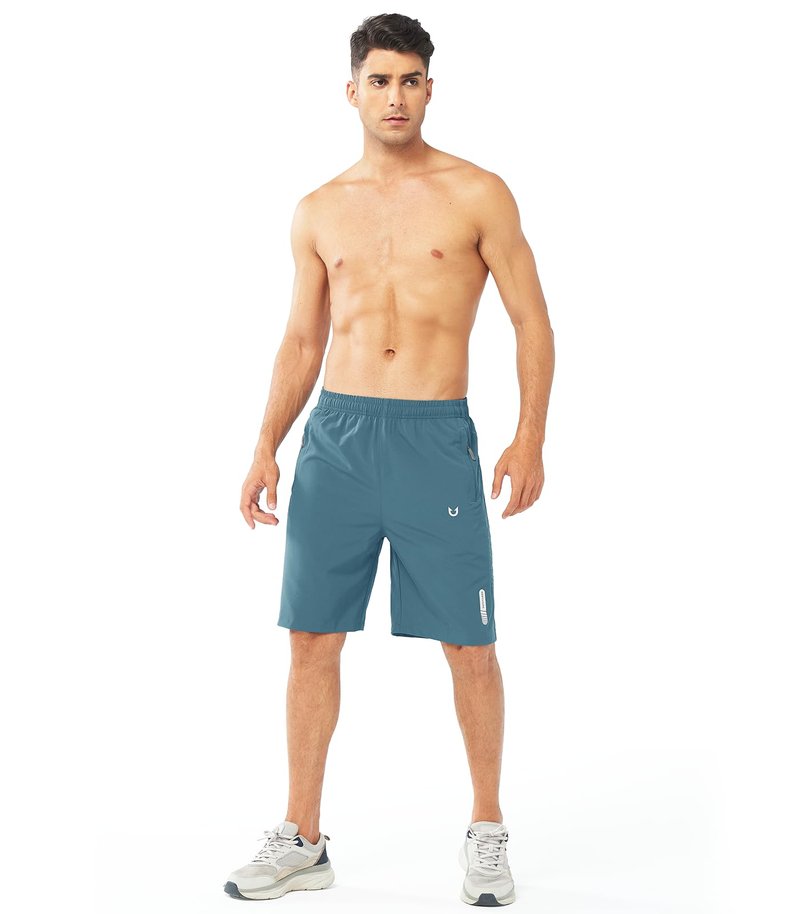 NORTHYARD Men's Athletic Running Shorts Quick Dry Workout Shorts 7"/ 5"/ 9" Lightweight Sports Gym Basketball Shorts Hiking Exercise GREYBLUE-9inch 4XL