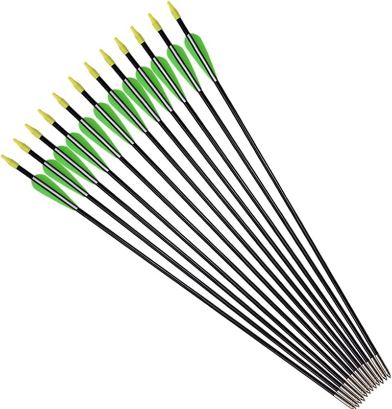 Fiberglass Practice Arrows for Archery - 24/26/28/30 Inch Target Shooting | Safe for Youth & Beginners - 6/12 Pack