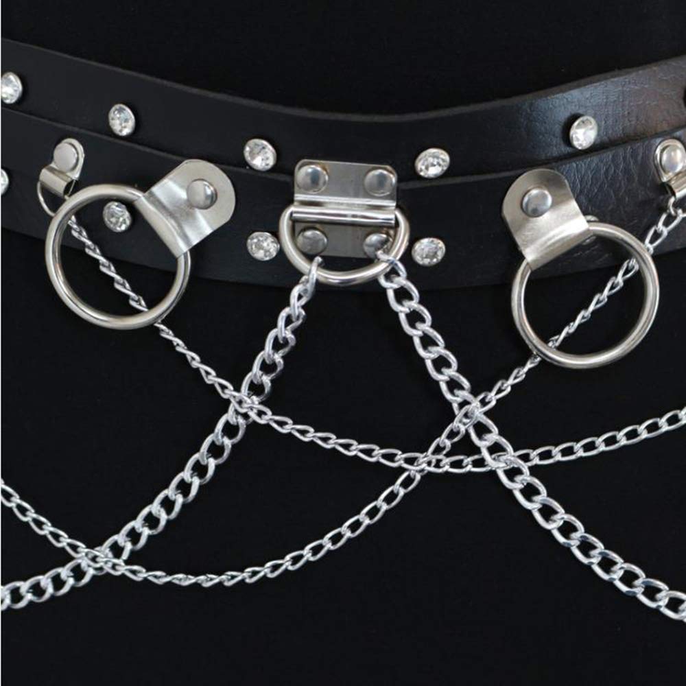 Sexy Leather Gothic Punk Waist Belt Women's Body Chain Belt Adjustable