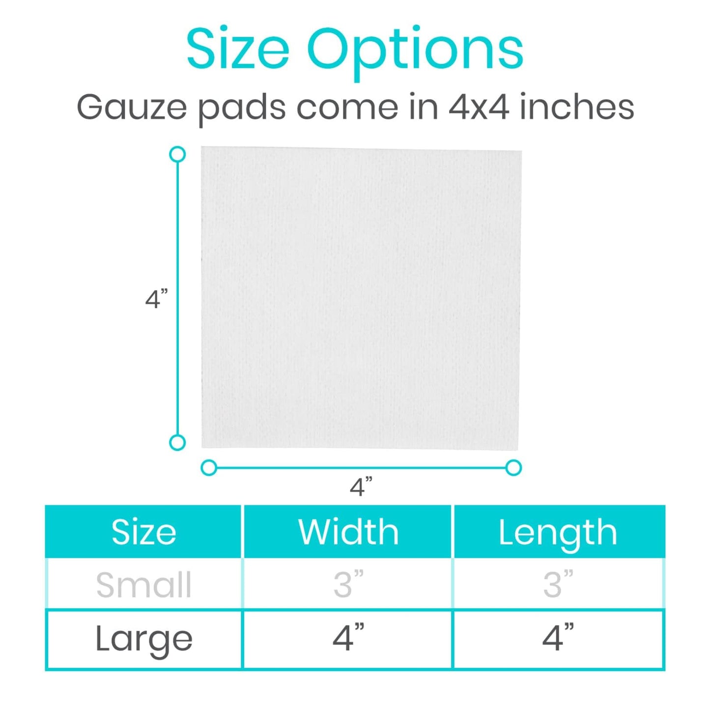 Vive Care 4x4 Sterile Gauze Pads (100pc) - Individually Wrapped 2-Pack Wound Dressing for Cleaning & Cushioning - Non-Adhesive Highly Absorbent Bandages