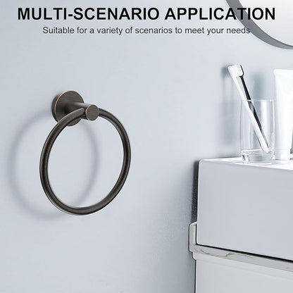 SetSail Towel Holder for Bathroom Wall 2 Packs Towel Ring Screw-in Stainless