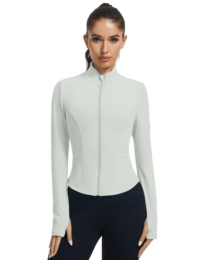 LOMON Hiking Jacket Women Gym Shirts Woman Athletic Jackets for Women Full Zip Active Long Sleeve Tops L