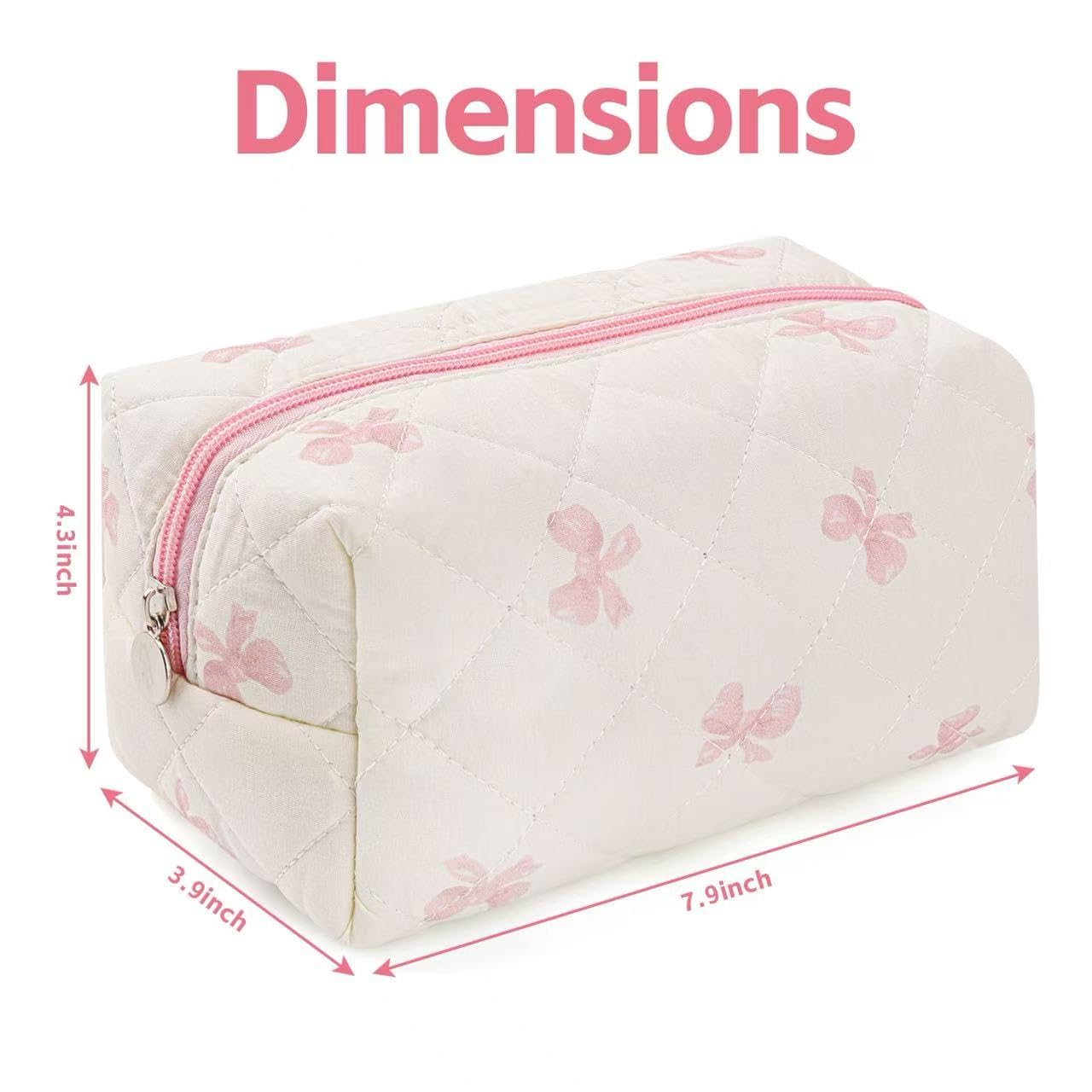 MZLUWM Floral Makeup Bag,Floral Quilted Make Up Bag,Large Cosmetic Bag,Fashionable Travel Makeup Pouch, Cute Portable Storage Bag,Puffy Coquette Makeup Bag, Attractive Quilted Pouch