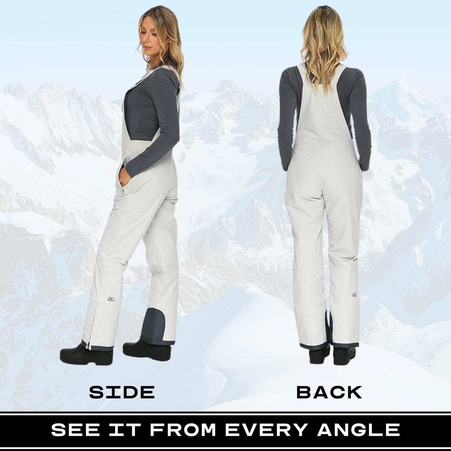 Arctix Women's Essential Insulated Bib Overalls, Quiet Grey, Medium