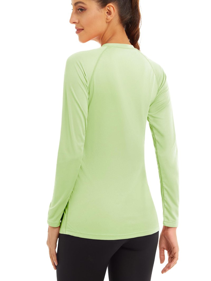 MAGCOMSEN UV Shirts - Long Sleeve Running & Fishing Shirts for Women - Light Green