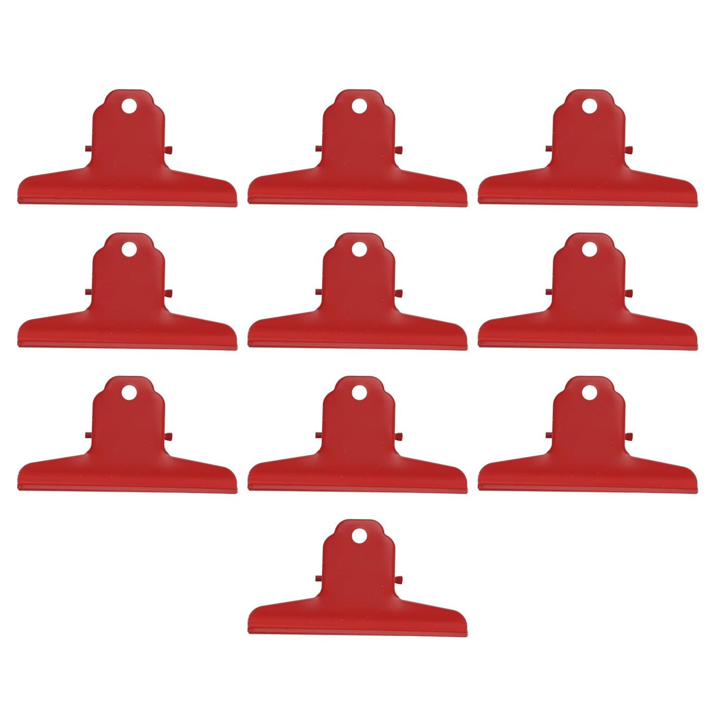 10 Pcs Large Bulldog Clips, 3.9 Inch Large Paper Clips Metal Binder Clips, Strong Paper Clamps for Home Office School Kitchen Supplies, Multi-Purpose File Holder & Food Bag Sealing Clip, Red