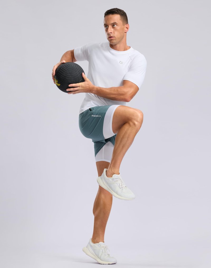 G Gradual Men's Athletic Workout T-Shirts Moisture Wicking Cooling Running Shirts Short Sleeve Performance Tee for Gym Tennis(White,S)