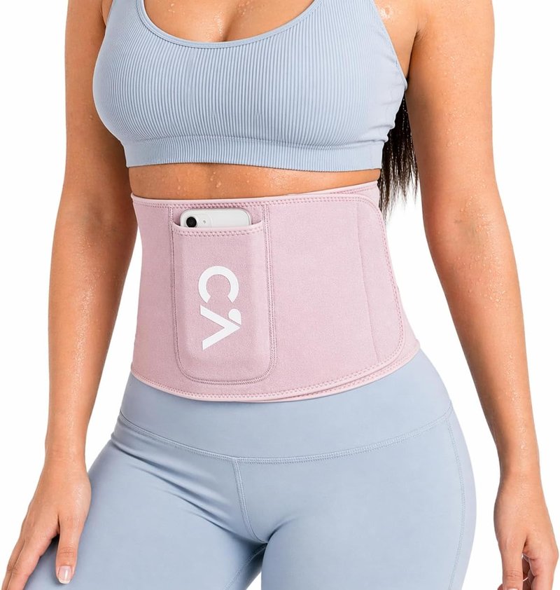 Waist Trimmer Belt for Men & Women - Silver Ion Sweat Trainer with Anti-Slip Design & Pocket | Precision Fit
