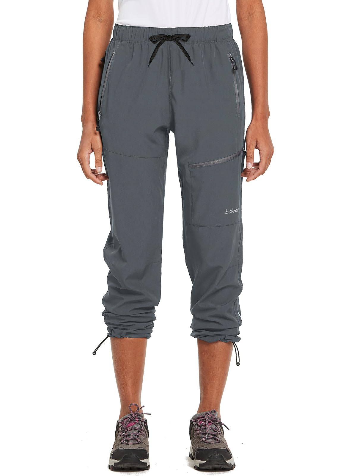 baleaf Women's Hiking Pants Quick Dry Lightweight Water Resistant Stretch Cargo Pants with Zipper Pockets Travel Camping 29''-Navy Blue 3XL
