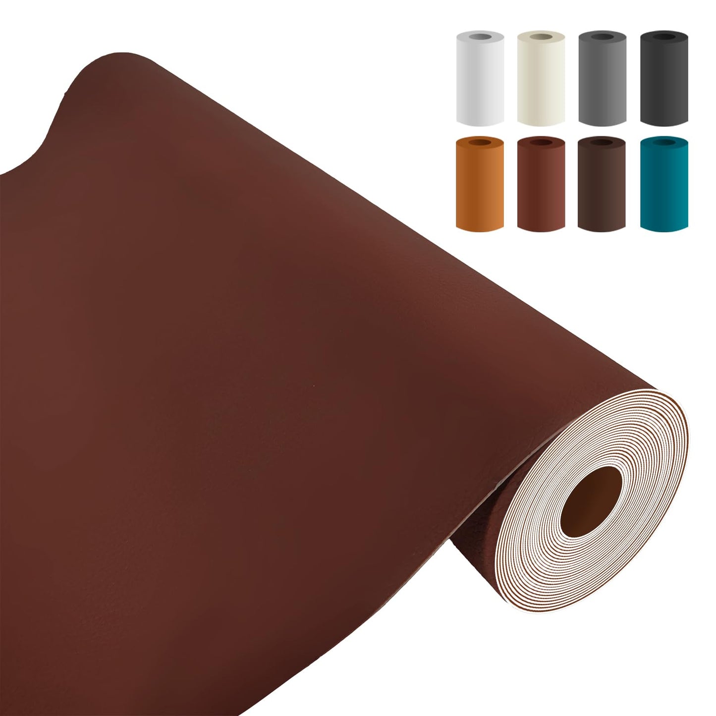 AOOTOOLINK Leather Repair Patch 17X158 Inch Self Adhesive Leather Repair, Large Leather Repair Tape for Couches, Furniture, Car Seats, Cabinets, Sofa, Handbags (Dark Brown, 17X158 Inch)