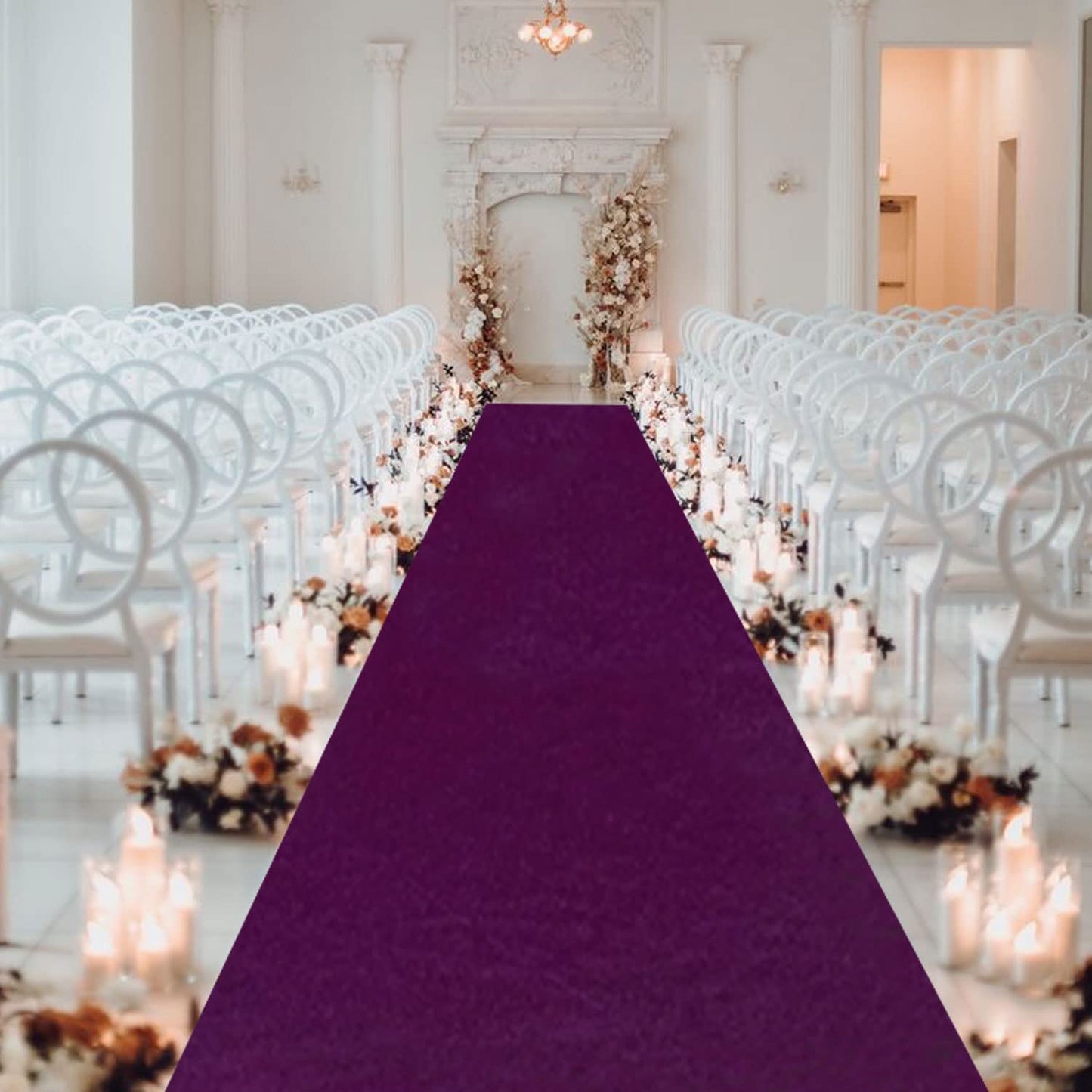MODFUNS Purple Aisle Runner for Wedding Ceremony 4x15Ft Velvet Aisle Runner Decor Wedding Runway Rug Prom Aisle Wedding Rug for Party Wedding Floor Runner for Hallway Outdoor