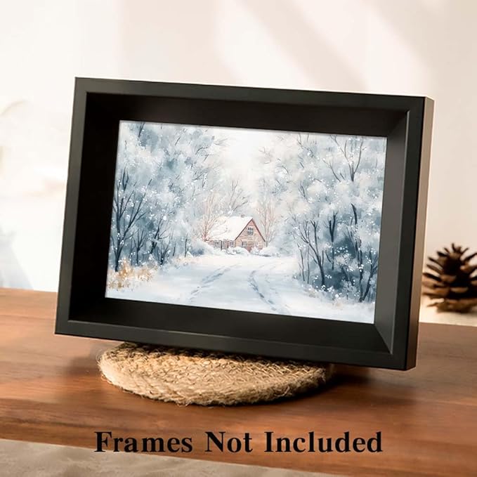 Yesad Winter Wall Art, Winter Forest Canvas Prints Country Wall Art Rustic Wall Décor for Living Room Bedroom Farmhouse Decorations Landscape Pictures Prints Nature Poster (Unframed,30”x20”, Winter)