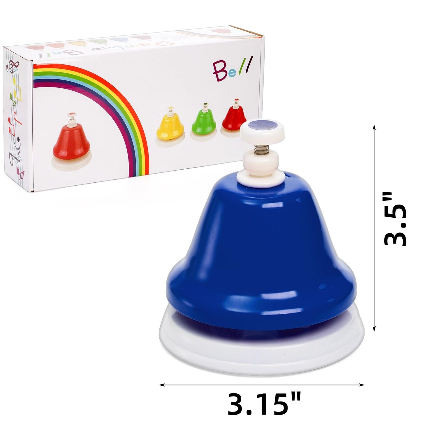 Noamus 8 Notes Desk Bells, Music Bell Percussion Instrument, Colorful Diatonic Metal Bells, Chromatic Musical Table Bell for Church Chorus Holiday Party Supplies Birthday Gift