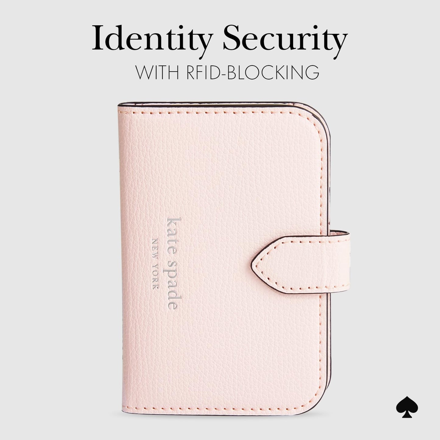 kate spade new york Morgan Magnetic Phone Wallet/Card Holder - Compatible with MagSafe Phones and Cases - Chalk Pink
