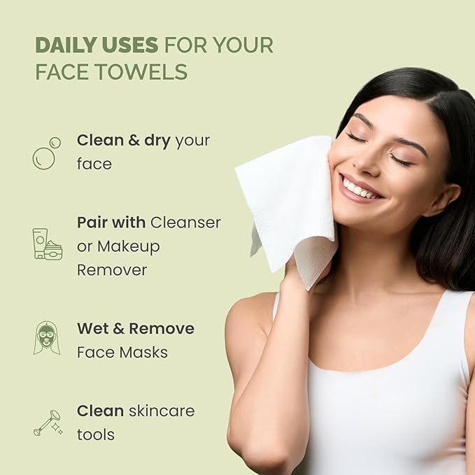 PLANTIFIQUE Disposable Face Towels XL 10"x12"