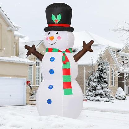 GOOSH 6 FT Inflatable Outdoor Snowman Holiday Decoration Blow Up Snowman with Branch Hand for Yard, Garden, Indoor & Outdoor Parties