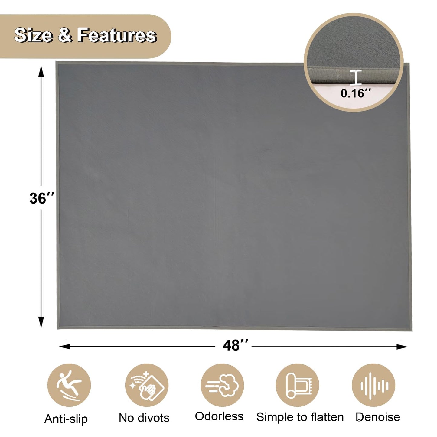 LYEMAT Office Chair Mat for Hardwood Floor, 36x48 inches Heavy Duty Desk Chair Mat for Hard Wood, Non-Slip Tile Floors Protector for Computer Chairs
