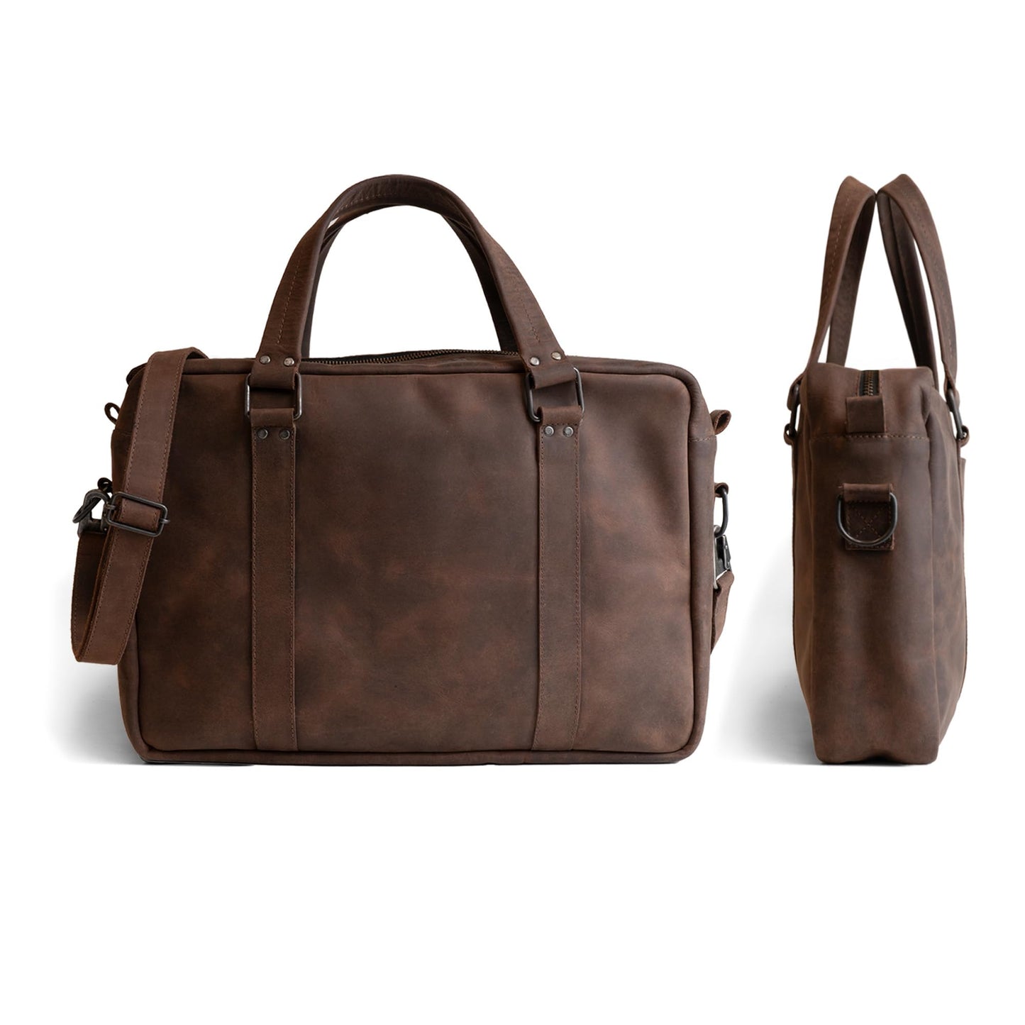 Leather Briefcase for Men with Shoulder Strap, Crossbody Laptop Bag for Mens, Computer Brief Case for Work, Men's Briefcases, Brown Messenger Bags Professional, Genuine Satchel for Women, Office Cases