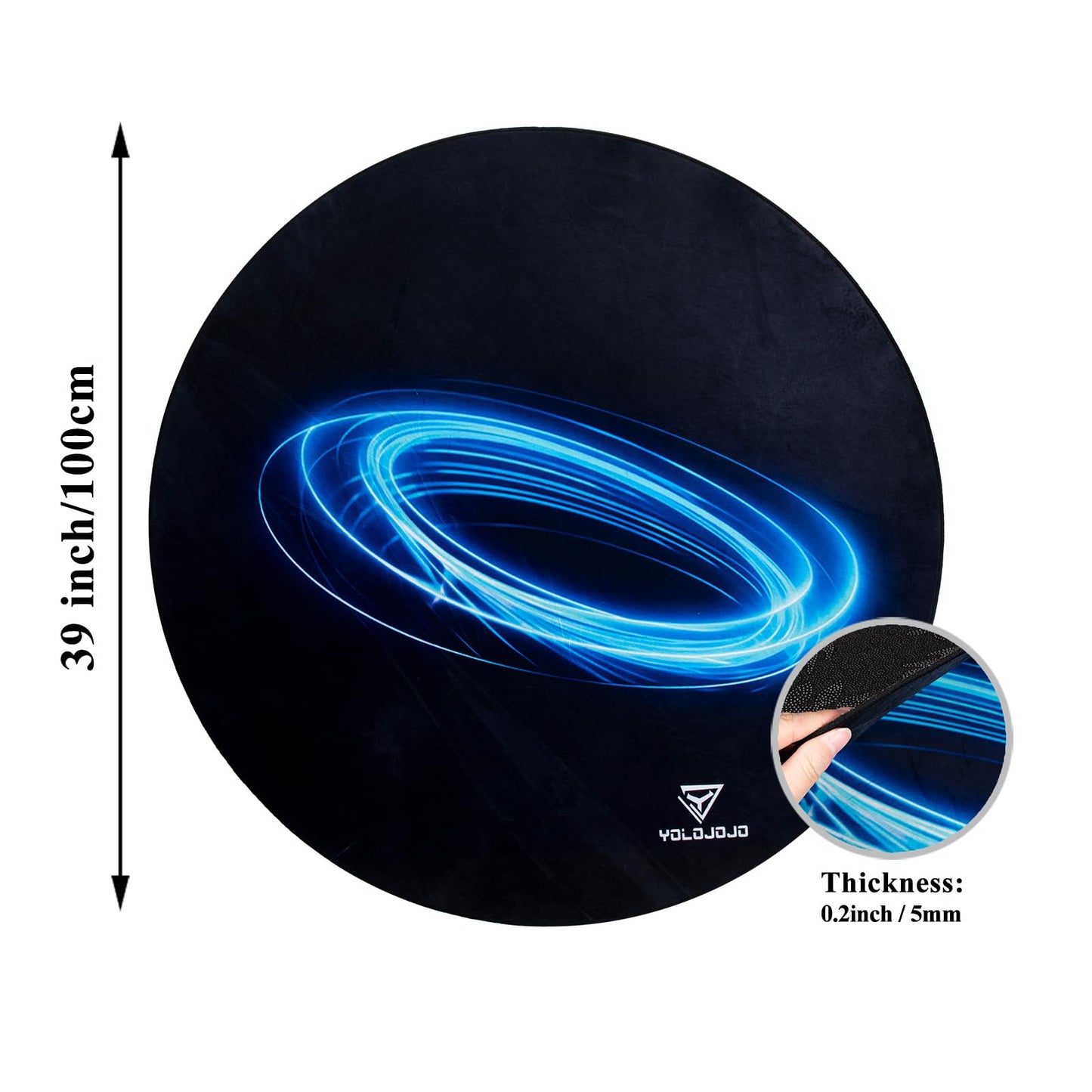 YOLOJOJO Office Chair Mats Hard-Floor Chair Mats Office Gaming Chair Mat with Blue Lightning Design (Blue)