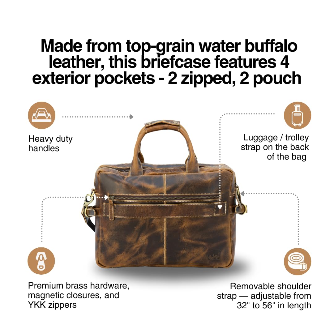 Buffalo Leather Pilot Bag (Antique Brown)