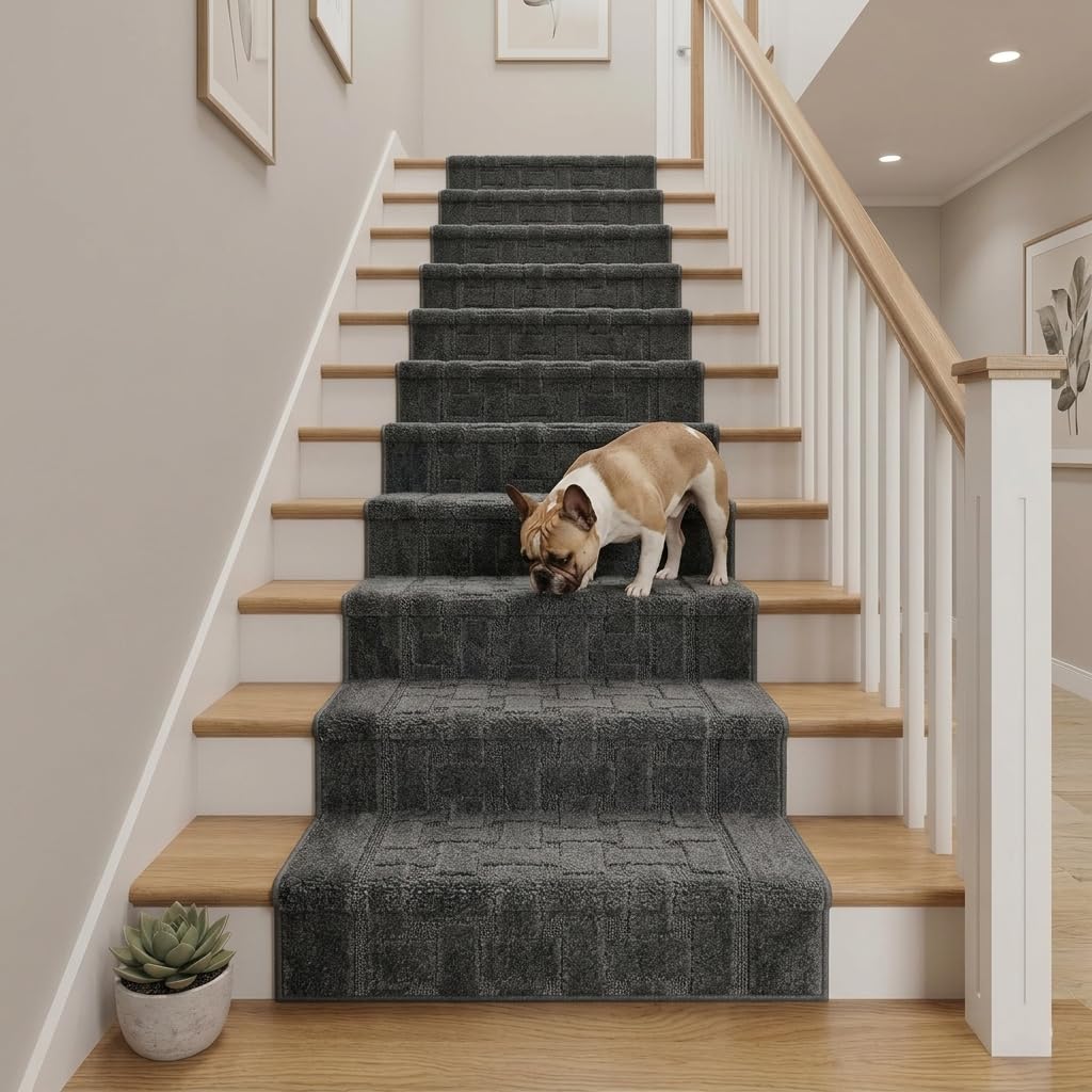 Non Slip Washable Carpet Runner Rug with Rubber Backing, Custom Floor Mat for Kitchen Hallway Stairs Bedroom Bathroom Entry, Anthracite Grey, Your Choice of Length, 26 Inch X 7 feet