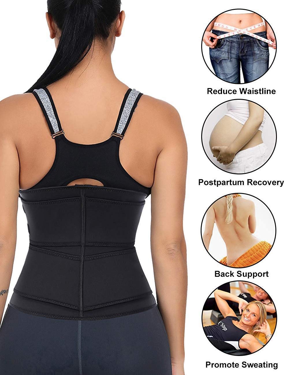 DDFS Waist Trainers for Women Belly Fat Corset Seamless Sweat Sports Workout Waist Trainer Black Corset M
