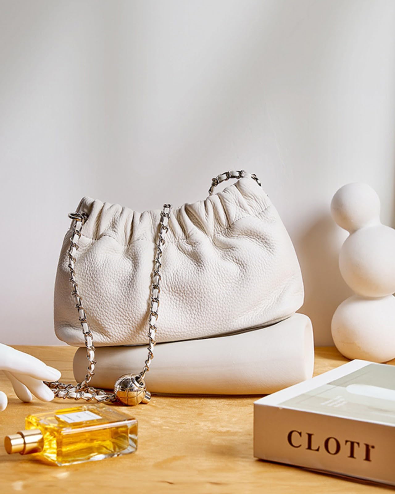 Premium Top-Grain Leather Crossbody Bag for Women Evening Purse, Trendy Dumpling Clutch & Hobo Cloud Shoulder Bag Trendy Dumpling Clutch