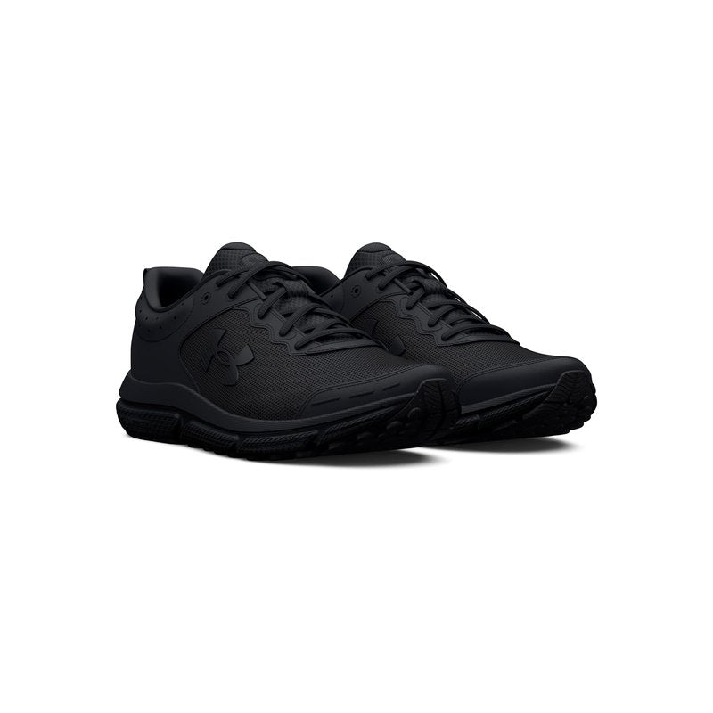 Under Armour Men's Charged Assert 10 Shoes, (002) Black/Black/Black, 12 X-Wide