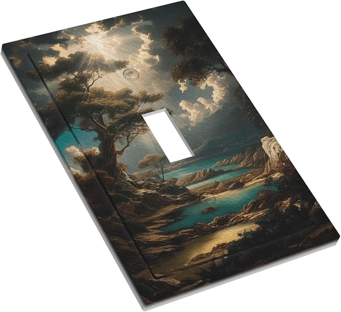 Decorative Art Light Switch Covers Sunburst Over the Wilderness Single Toggle Wall Plate Decorative Switchcover Electrical Switchplate for Home Decor