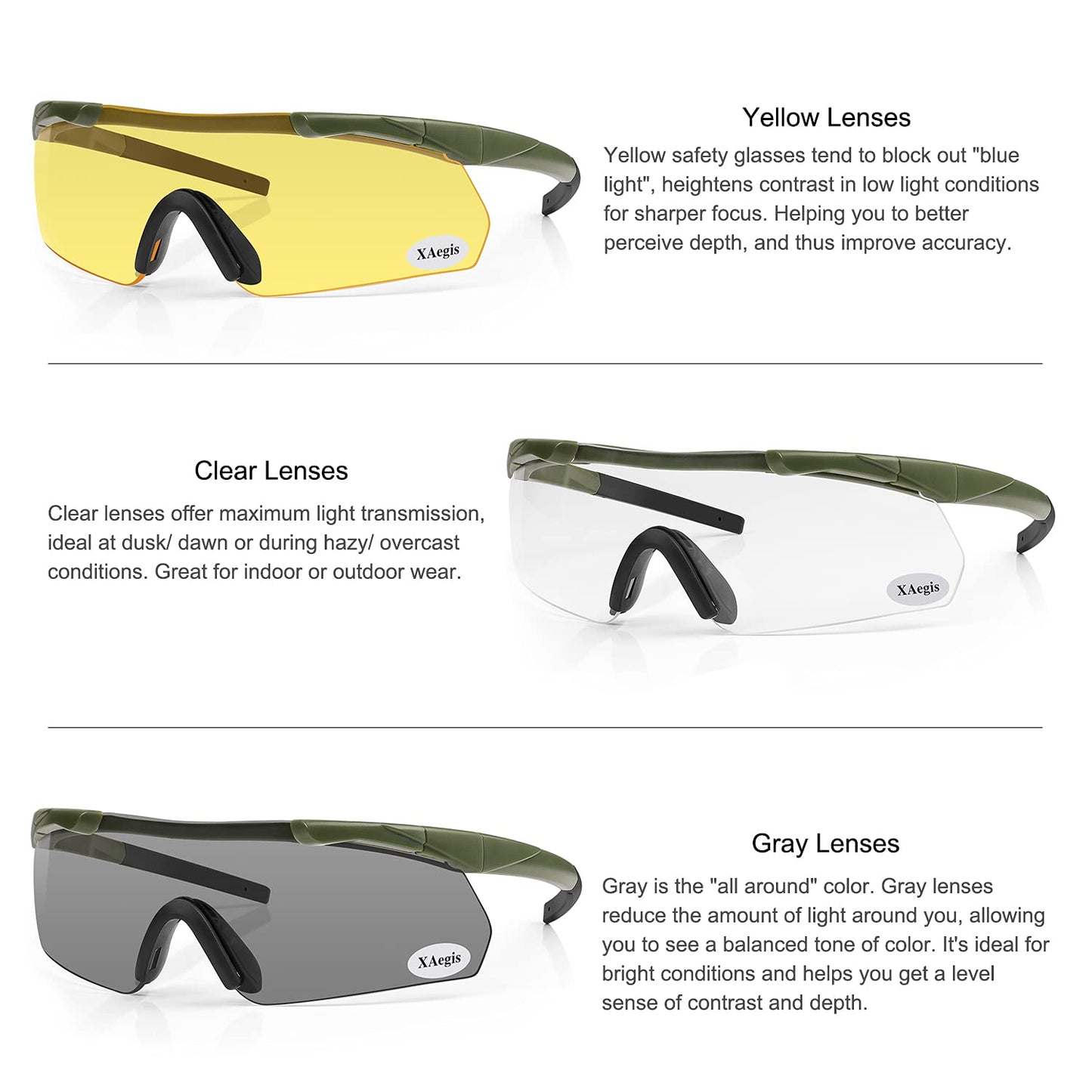 xaegistac Shooting Glasses Eye Protection for Shooting Range
