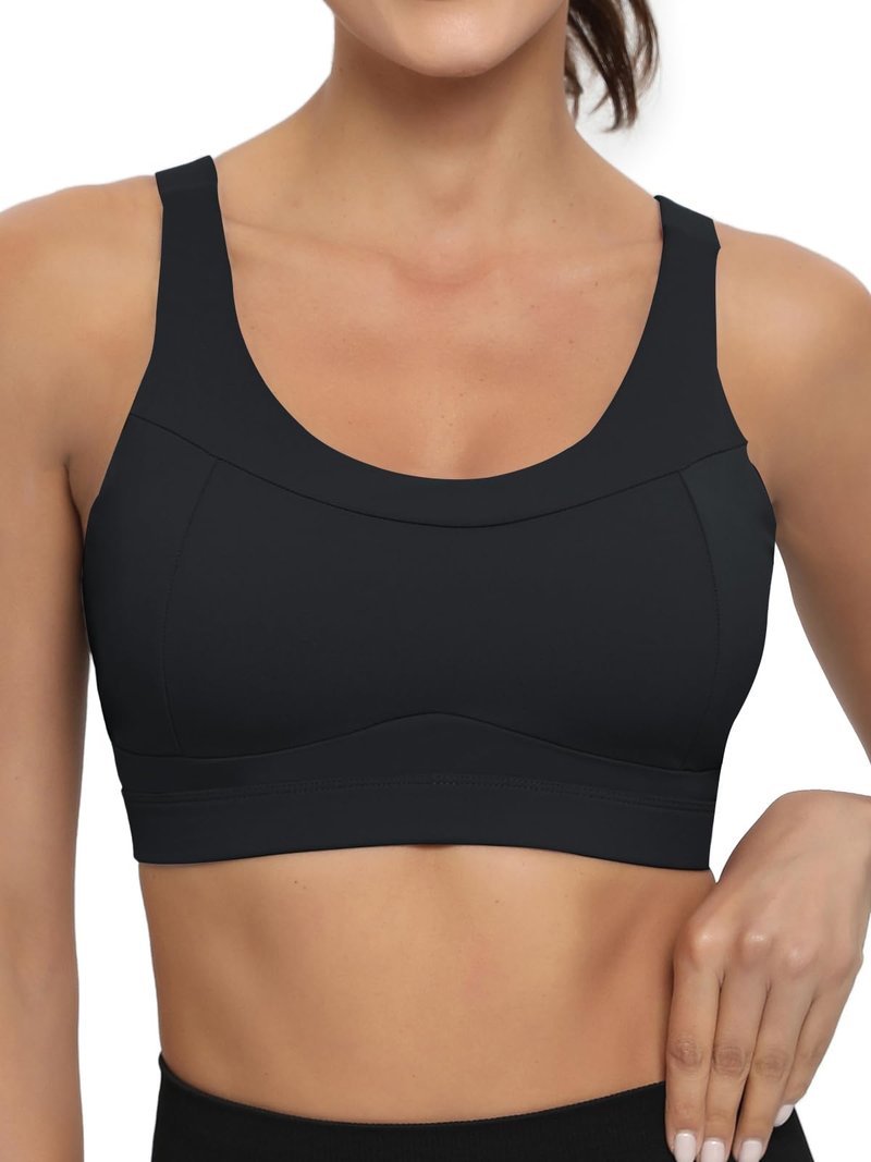 RUNNING GIRL High Impact Sports Bras for Women,Racerback Bra Workout Crop Tops for Women(WX2667 Black,3XL)