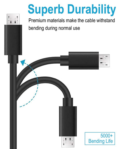DEEGO Micro USB Cable, 15Ft Extra Long Controller Charger Compatible with PS4, PlayStation 4, Charger Cord Fast Android USB Charging Cable, Black