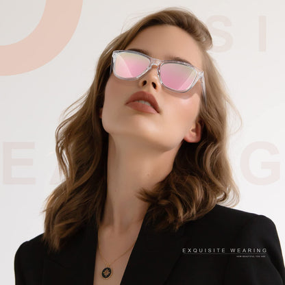 DANAMY Sunglasses Womens Polarized Sunglasses for Women Trendy Designer Mirrored Sunglasses UV400 Protection Sun Glasses
