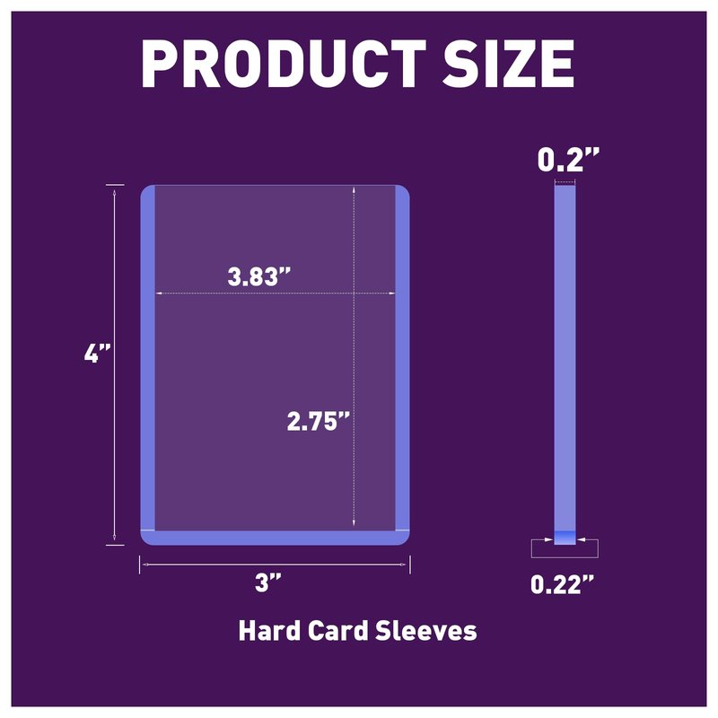 50ct 3"x4" Hard Plastic Card Sleeves - 180pt Rigid Card Cases, Clear Card Protectors for Trading, Baseball, Football and Sports Cards