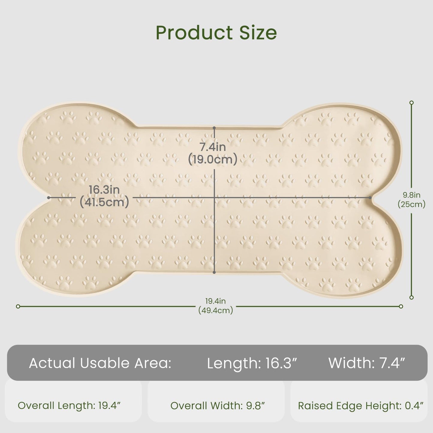 PWTAA Dog Food Mat Anti-Slip Silicone Dog Bowl Mat Thicker Pet Placemat Waterproof Cat Feeder Pad with Raised Edge Puppy Kitten Feeding Mats Suitable Small Medium-Sized Dogs Cats Eating Tray