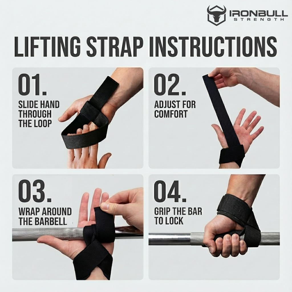 Lifting Wrist Straps for Weightlifting (1 Pair) – Padded Lifting Straps for Deadlifts, Powerlifting, Strength Training & Bodybuilding – Gym Straps for Men & Women (Navy Blue)