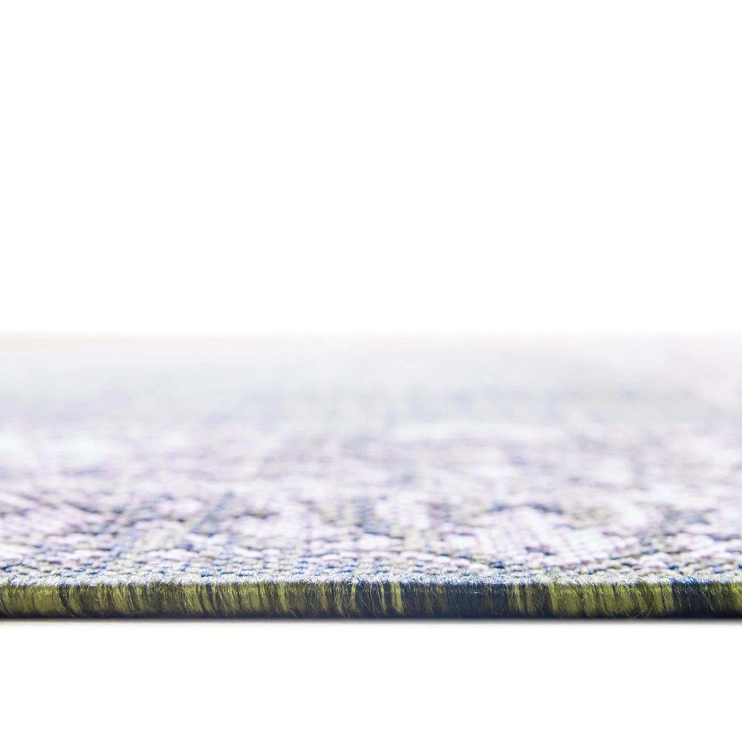 Unique Loom Outdoor Border Collection Area Rug - Floral Border (3' 3" x 5' 3" Oval, Green/ Ivory)
