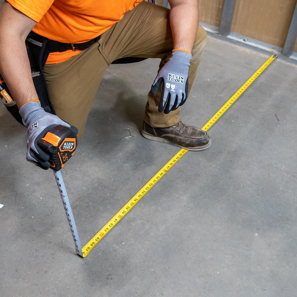 Klein Tools 9235 Tape Measure, Heavy-Duty Magnetic Measuring Tape with 35-Foot Double-Hook Double-Sided Nylon Reinforced Blade, with Metal Belt Clip