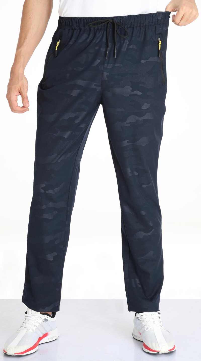 AIRIKE Mens Sweatpants with Pockets Sunmmer Lightweight Quick Dry Camouflage Casual Pants Elastic Waist (Camouflage Blue 34)
