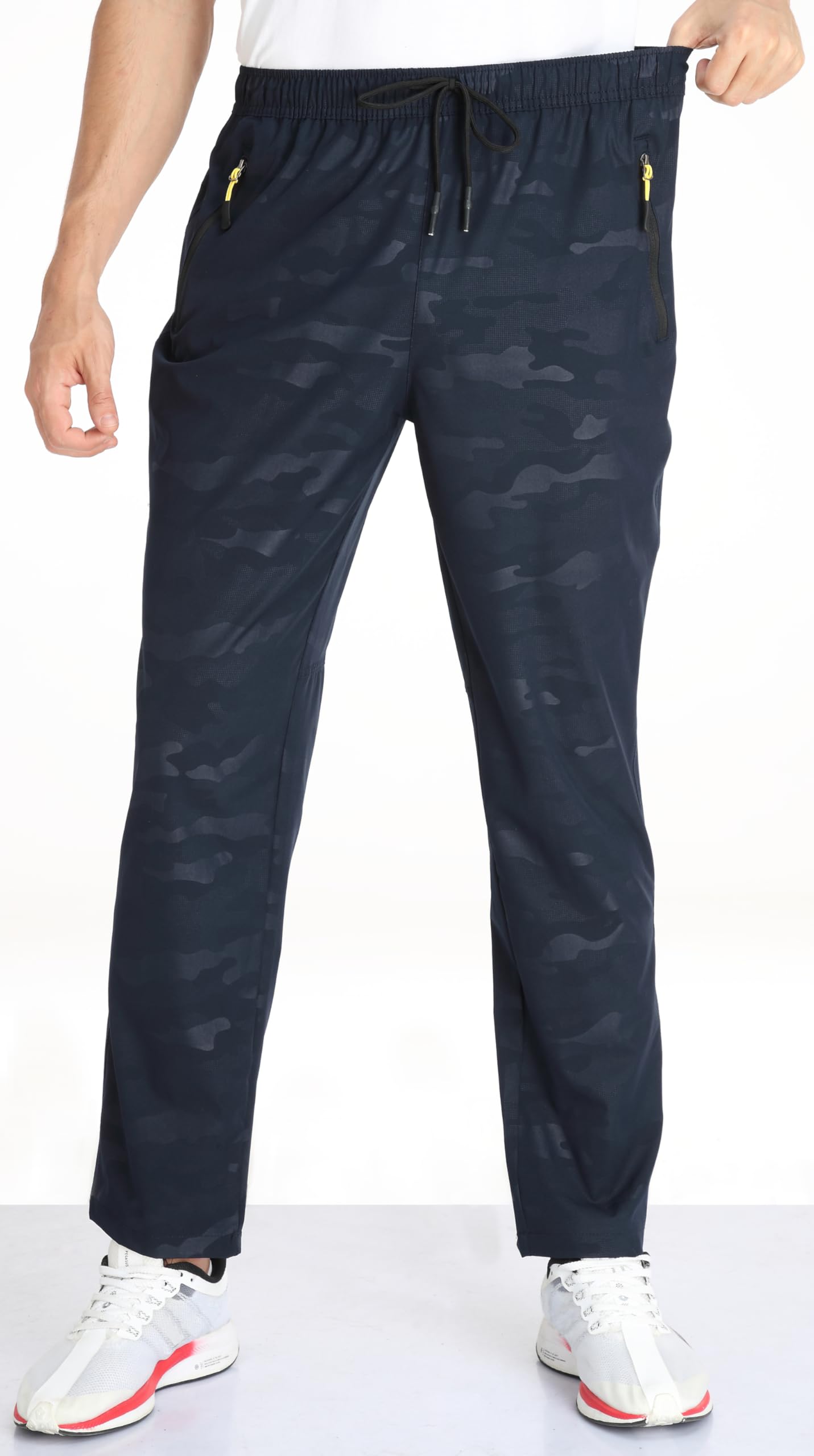 AIRIKE Mens Sweatpants with Pockets Sunmmer Lightweight Quick Dry Camouflage Casual Pants Elastic Waist (Camouflage Blue 32)