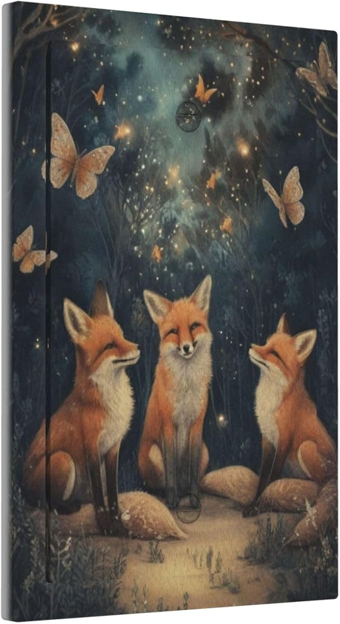 Decorative Art Light Switch Covers Foxes & Forest 1 Gang No Device Blank Switchplate Electrical Faceplate for Home Decor