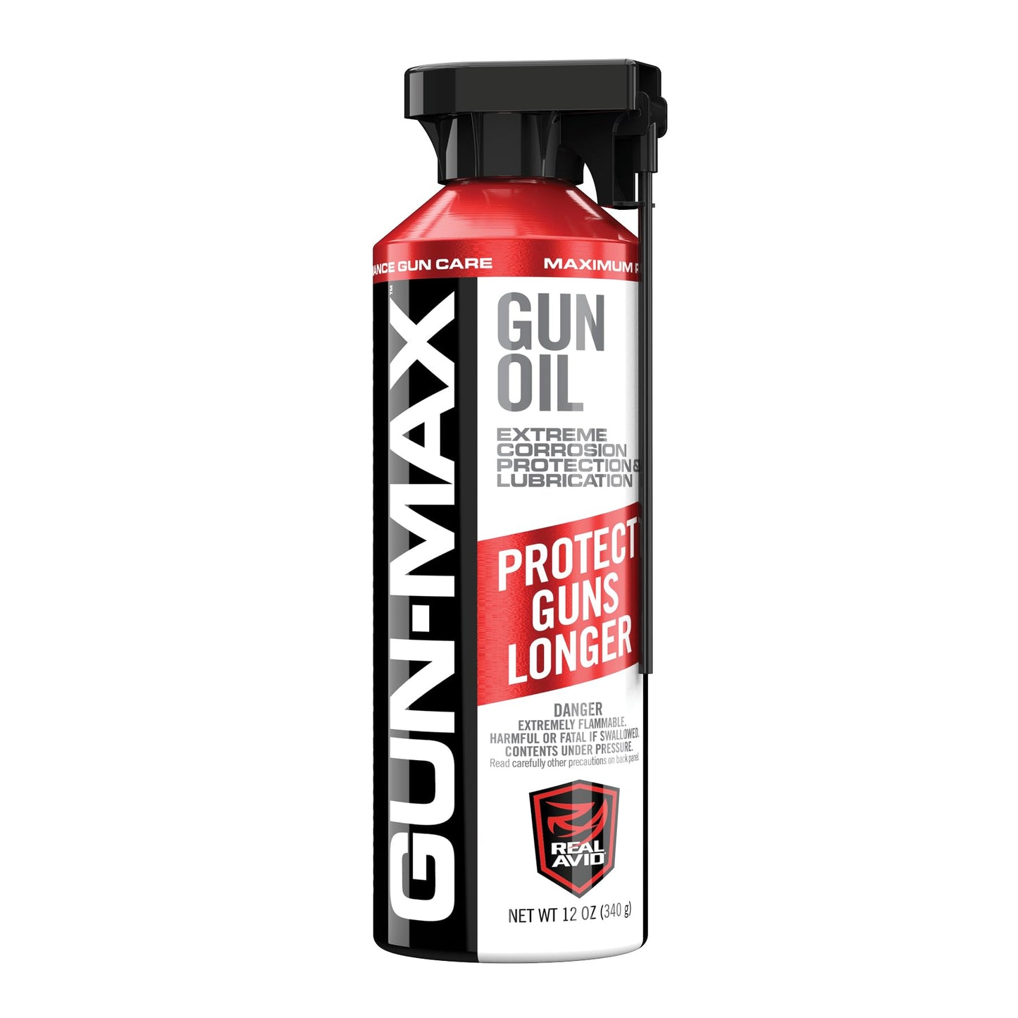 Real Avid Gun Max Gun Oil - 12 Ounce Gun Oil and Cleaner - All-in-One Shooter Lube Rust Protectant & Gun Oil Lubricant - High Performance Gun Lube