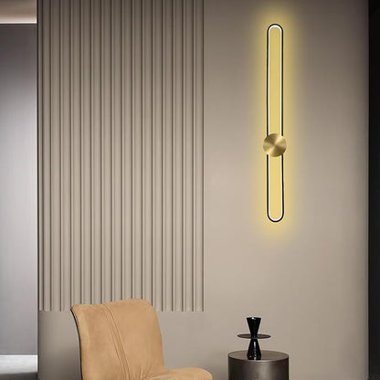 Modern Wall Sconce Dimmable 3000K/4000K/6000K LED Wall Light Fixture, Hardwired Wall Lamp for Living Room, Dining Room, Bedroom, Hallway, Lobby, Entryway (Brushed Gold, 22inch/H56cm)