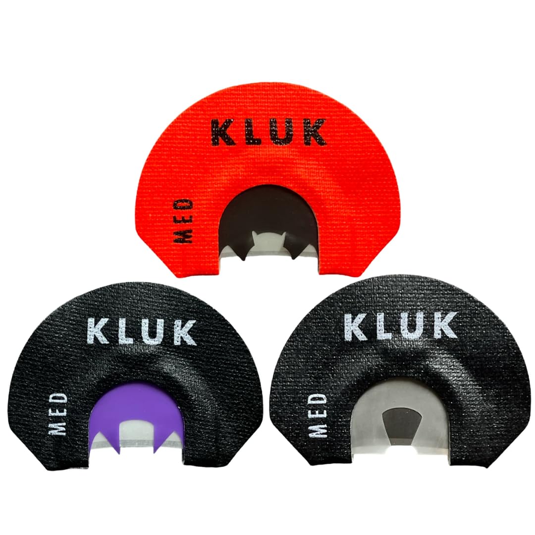 KLUK Custom Calls – Death Sentence Series Mouth Calls 3-Pack, Ultimate Combination of KLUK’s Newest Turkey Mouth Calls, Purple TURKINATOR, GO 2 Ghost and Crying Karen (Medium Stretch)