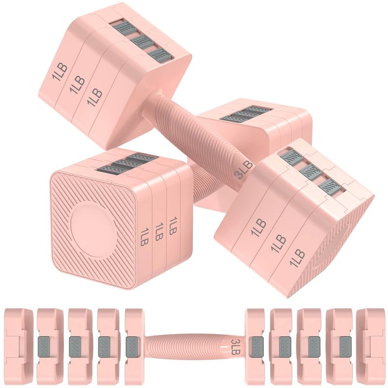 Hezeyferg 18LBS 22LBS Adjustable Dumbbells Set, Hand Weights Sets with Mutilple Levels, Adjustable Weight Dumbbells for Women/Men Home Gym Full Body Workout