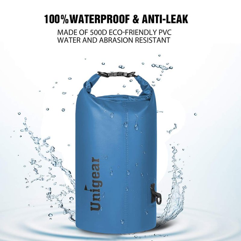 Unigear Dry Bag Waterproof, Floating and Lightweight Bags for Kayaking, Boating, Fishing, Swimming and Camping with Waterproof Phone Case (Sky Blue, 30L)