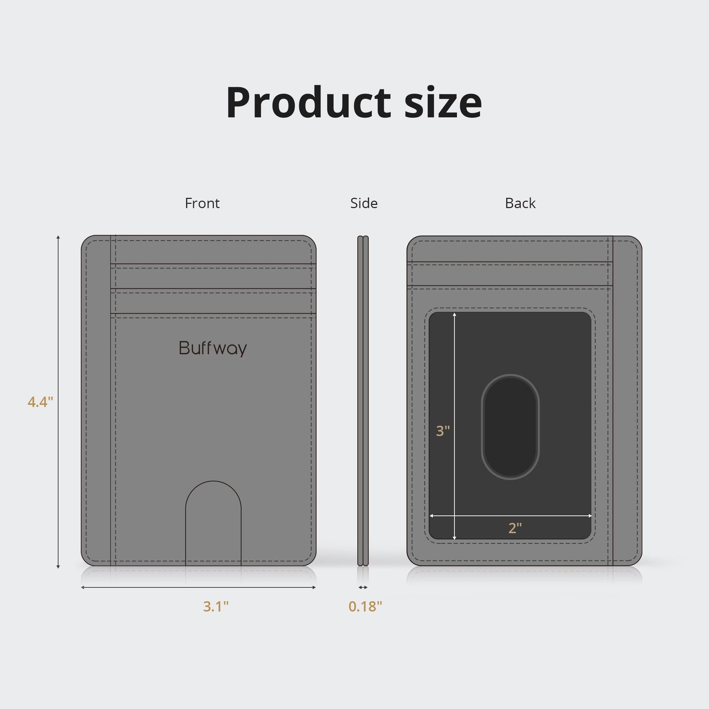 Buffway Slim Minimalist Front Pocket RFID Blocking Leather Wallets for Men and Women - Alaska Green